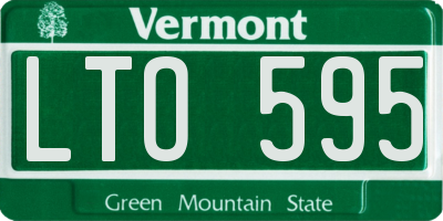 VT license plate LTO595