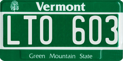 VT license plate LTO603
