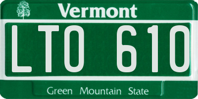 VT license plate LTO610