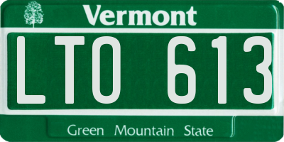 VT license plate LTO613