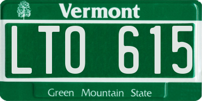 VT license plate LTO615