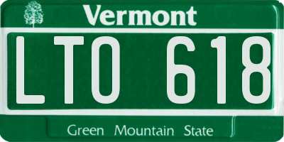 VT license plate LTO618