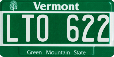VT license plate LTO622