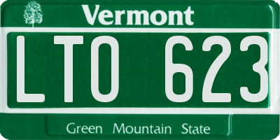VT license plate LTO623