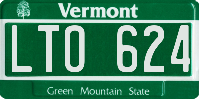VT license plate LTO624