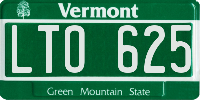 VT license plate LTO625