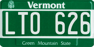 VT license plate LTO626