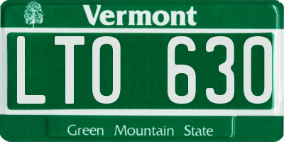 VT license plate LTO630
