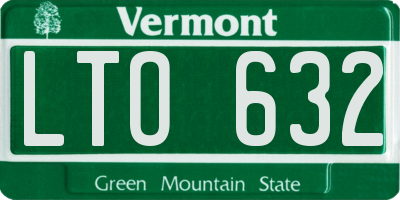 VT license plate LTO632