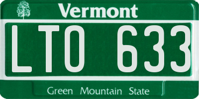 VT license plate LTO633
