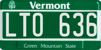 VT license plate LTO636