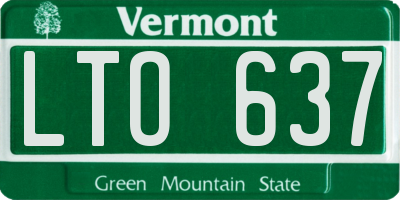 VT license plate LTO637