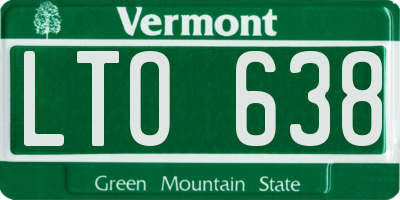 VT license plate LTO638