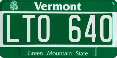 VT license plate LTO640