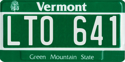 VT license plate LTO641