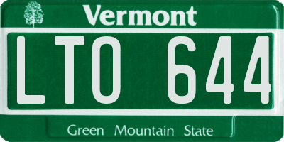 VT license plate LTO644