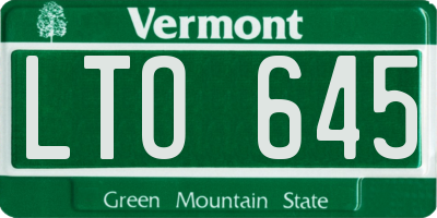 VT license plate LTO645