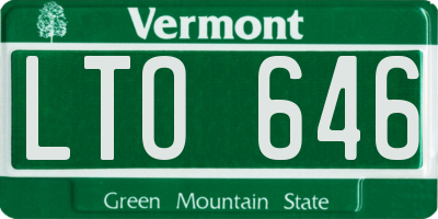 VT license plate LTO646
