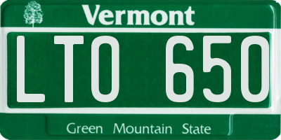 VT license plate LTO650