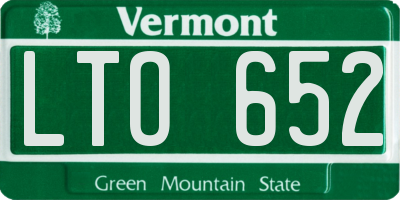VT license plate LTO652