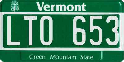 VT license plate LTO653