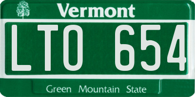 VT license plate LTO654