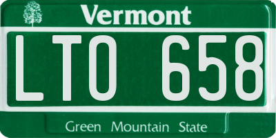 VT license plate LTO658
