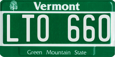 VT license plate LTO660