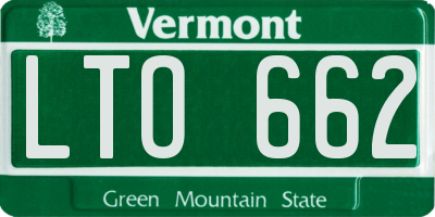 VT license plate LTO662