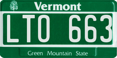 VT license plate LTO663