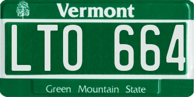 VT license plate LTO664