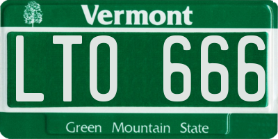 VT license plate LTO666