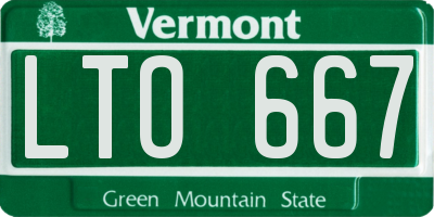 VT license plate LTO667