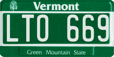 VT license plate LTO669