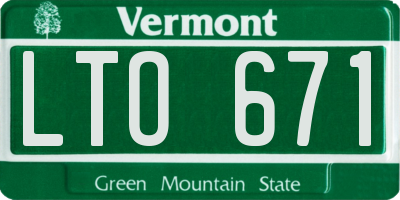 VT license plate LTO671