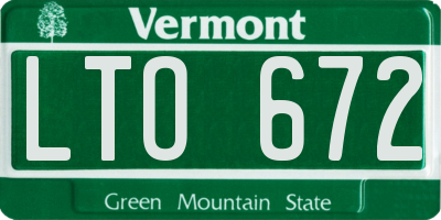 VT license plate LTO672