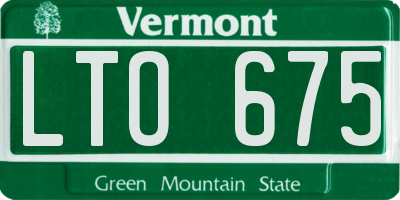 VT license plate LTO675
