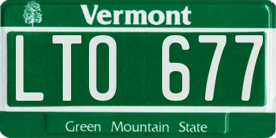 VT license plate LTO677
