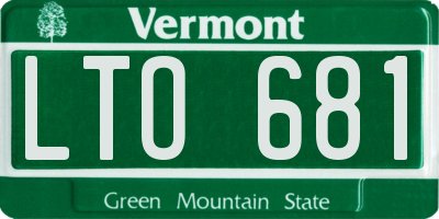 VT license plate LTO681