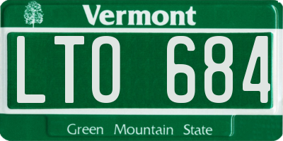 VT license plate LTO684