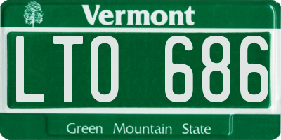 VT license plate LTO686
