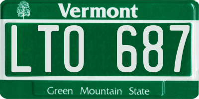 VT license plate LTO687