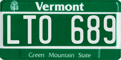 VT license plate LTO689