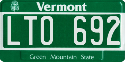VT license plate LTO692