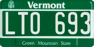 VT license plate LTO693