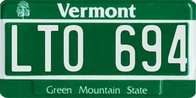 VT license plate LTO694