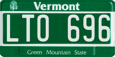 VT license plate LTO696