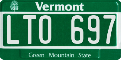 VT license plate LTO697
