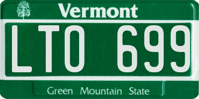 VT license plate LTO699