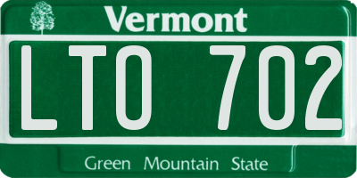 VT license plate LTO702